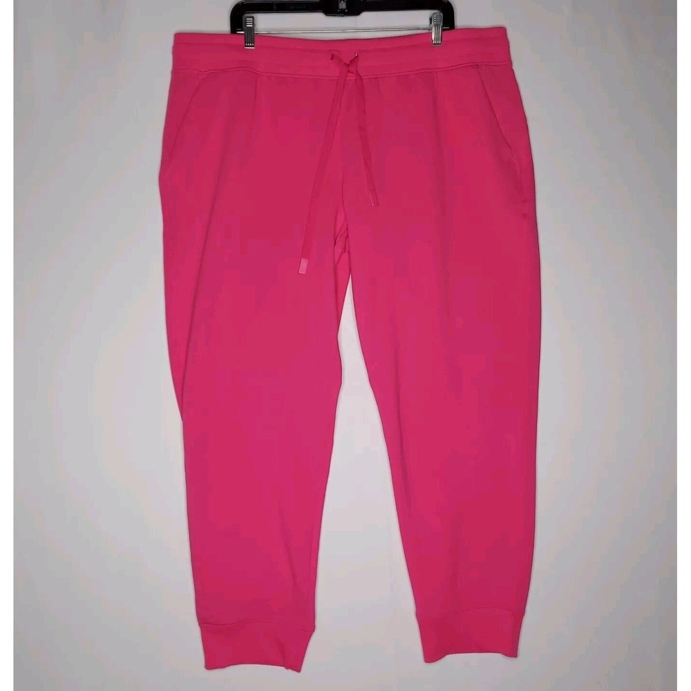 Athletic Works Jogger Sweatpants Women XXXL 22 Pink Fleece Drawstring Pocket 3XL